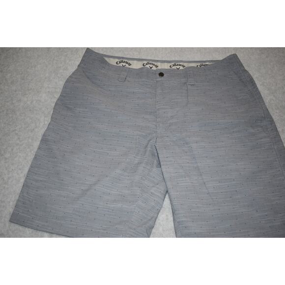 Callaway Golf Shorts Mens Size 36 Wicking Performance Polyester Gray Polka Dots - Picture 1 of 6